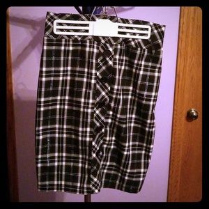 Plaid Pencil Skirt
